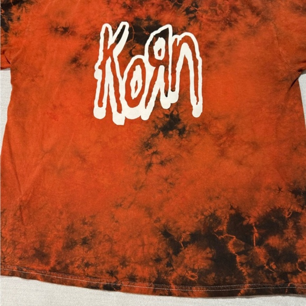 Korn Band T-Shirt Orange Black Tie-Dye Official Rock‎ Merch Graphic Tee XL